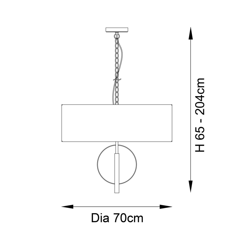 Endon 95211 - Żyrandol na łańcuchu 5xE27/10W/230V, średnica 70 cm, szary/mosiądz
