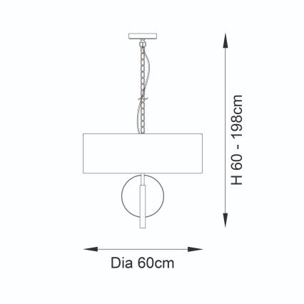 Endon 95212 - Żyrandol na łańcuchu 3xE27/10W/230V Ø 60 cm szary/mosiądz