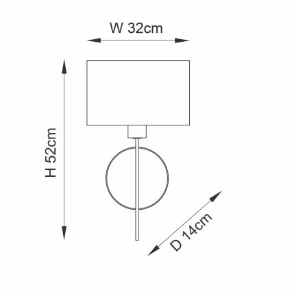 Endon 95218 - Kinkiet 1xE27/10W/230V niebieski/mosiądz