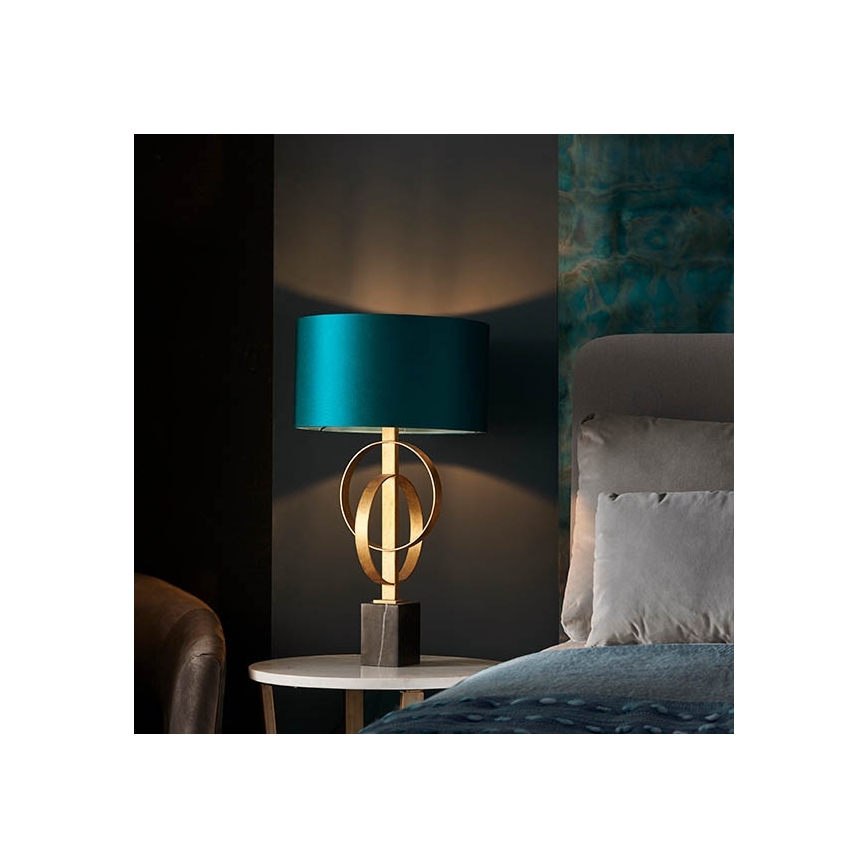 Endon 95221 - Lampa stołowa 1xE27/10W/230V niebieska/mosiądz/czarna