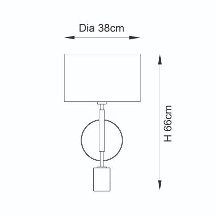 Endon 95221 - Lampa stołowa 1xE27/10W/230V niebieska/mosiądz/czarna