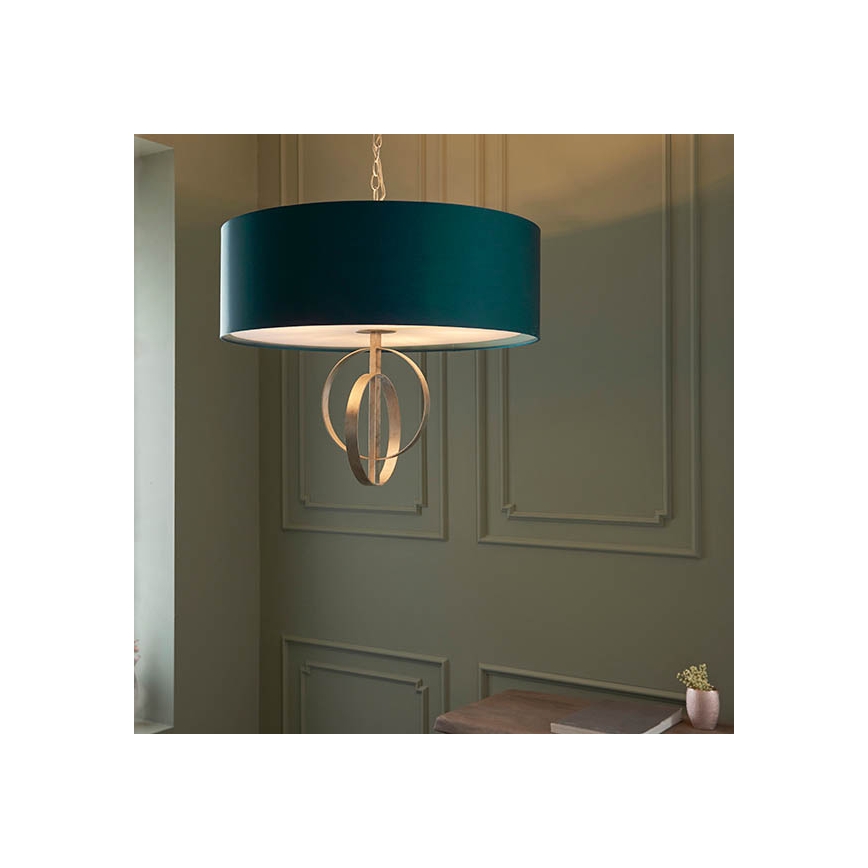 Endon 95223 - Żyrandol na łańcuchu 5xE27/10W/230V, śr. 70 cm, niebieski/szary