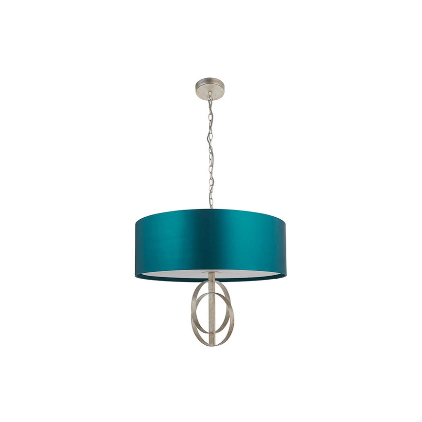 Endon 95223 - Żyrandol na łańcuchu 5xE27/10W/230V, śr. 70 cm, niebieski/szary