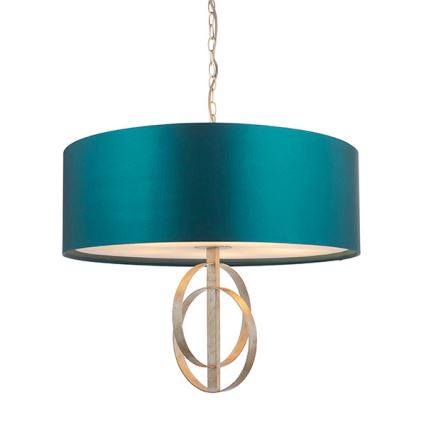 Endon 95223 - Żyrandol na łańcuchu 5xE27/10W/230V, śr. 70 cm, niebieski/szary