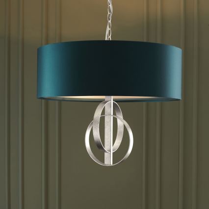 Endon 95224 - Żyrandol na łańcuchu 3xE27/10W/230V śr. 60 cm niebieski/szary