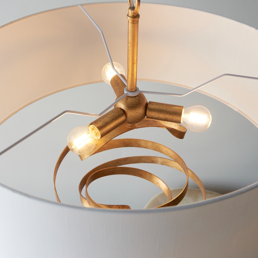 Endon 95268 - Żyrandol na łańcuchu 3xE14/6W/230V śr. 60 cm biały/mosiądz