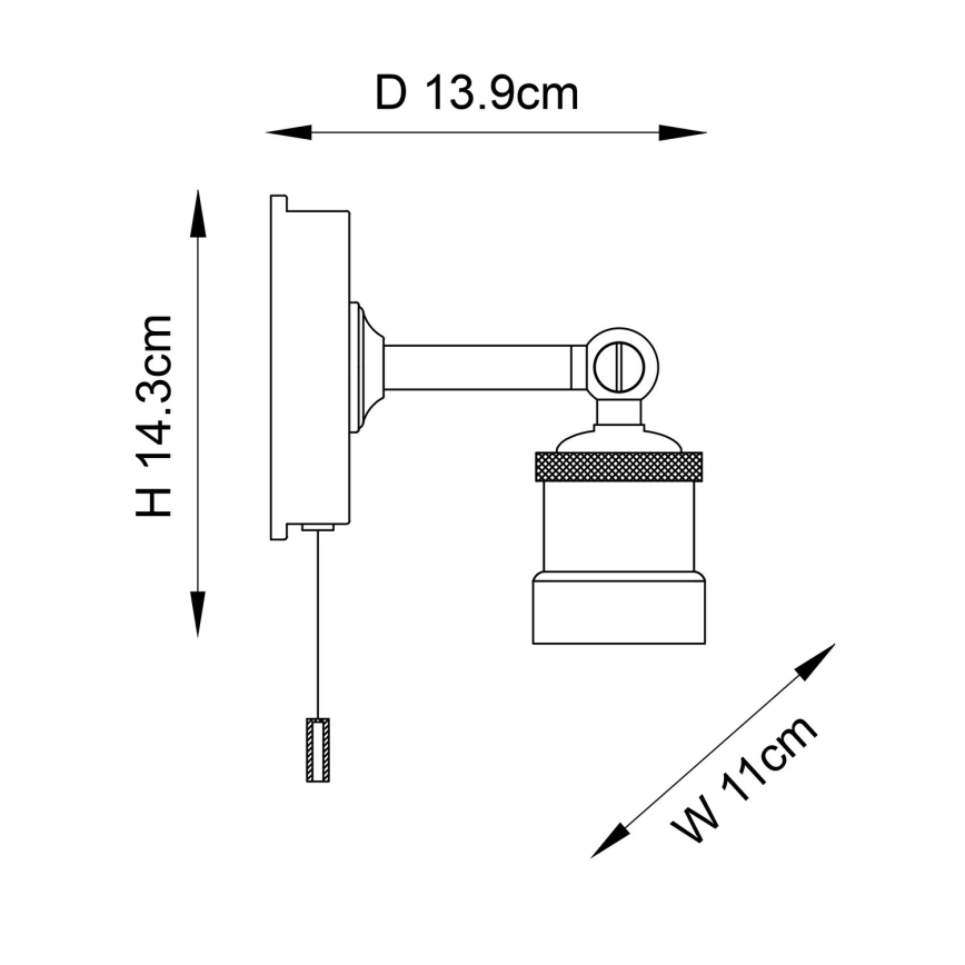 Endon 95505 - Kinkiet łazienkowy MILLER 1xE27/6W/230V IP44 chrom błyszczący