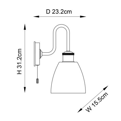 Endon 95506 - Łazienkowy kinkiet PIPER 1xE27/10W/230V IP44 błyszczący chrom