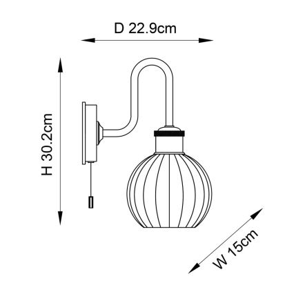 Endon 95507 - Kinkiet łazienkowy KENDALL 1xE27/10W/230V IP44 mosiądz