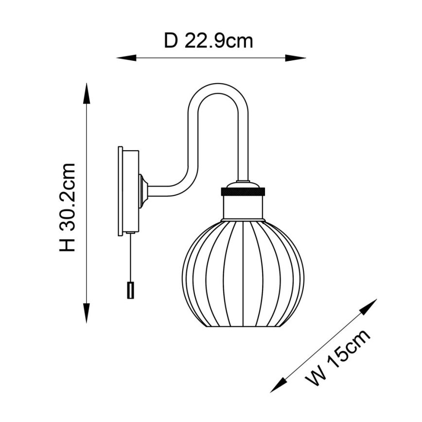 Endon 95507 - Kinkiet łazienkowy KENDALL 1xE27/10W/230V IP44 mosiądz
