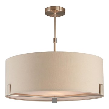 Endon 95834 - Żyrandol na drążku HAYFIELD 3xE27/40W/230V matowy chrom/beżowy