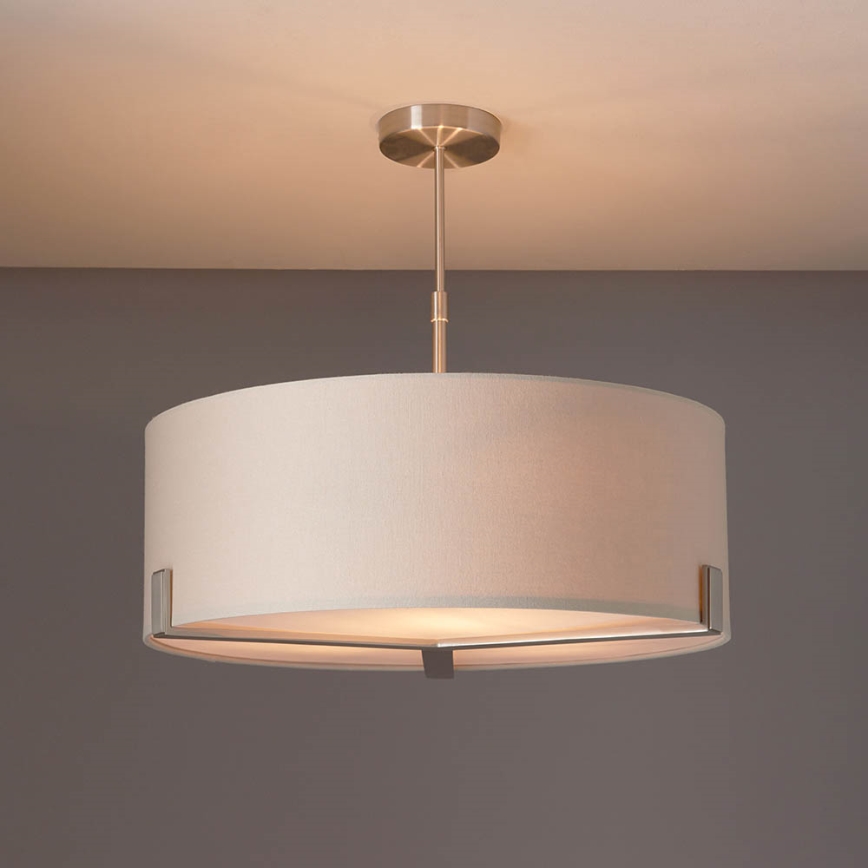 Endon 95834 - Żyrandol na drążku HAYFIELD 3xE27/40W/230V matowy chrom/beżowy