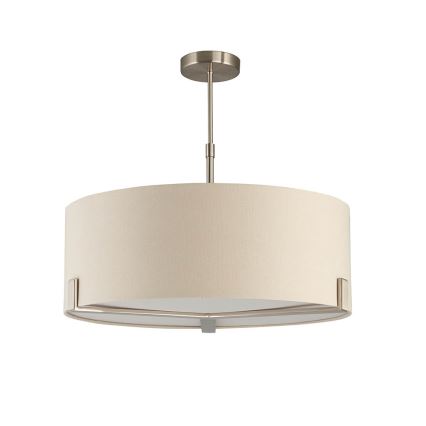 Endon 95834 - Żyrandol na drążku HAYFIELD 3xE27/40W/230V matowy chrom/beżowy