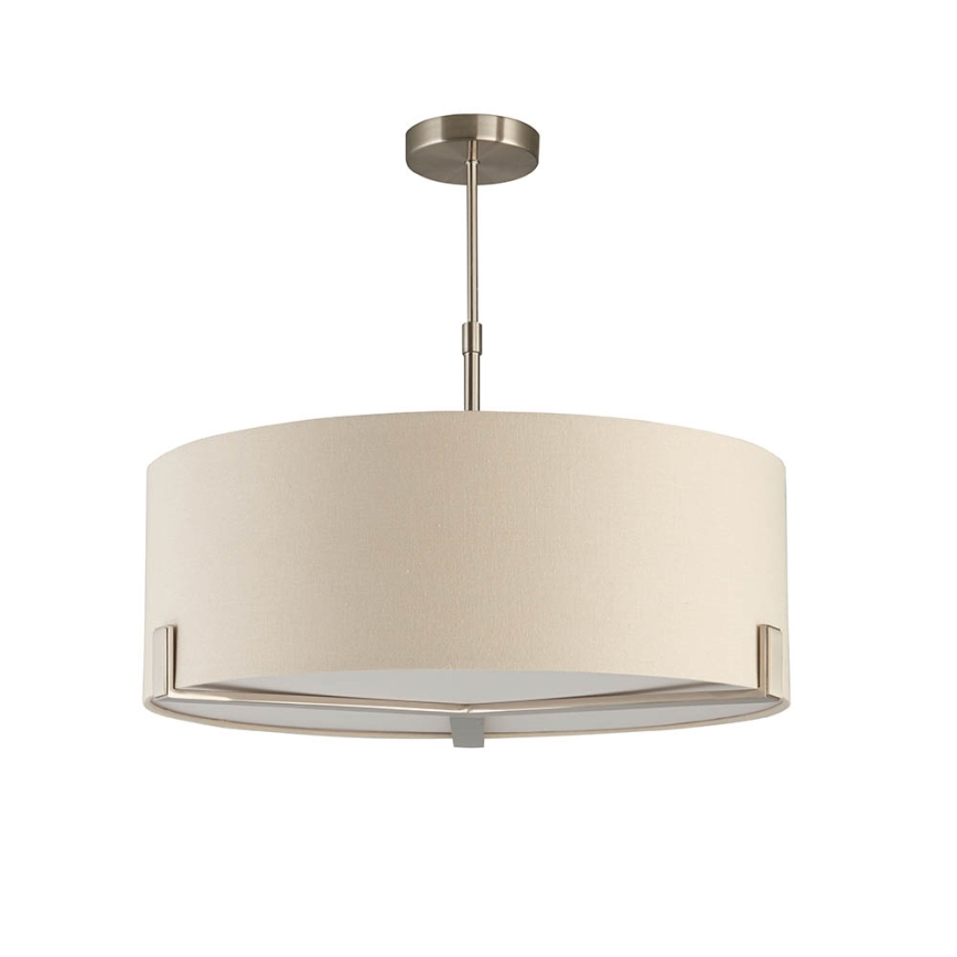 Endon 95834 - Żyrandol na drążku HAYFIELD 3xE27/40W/230V matowy chrom/beżowy