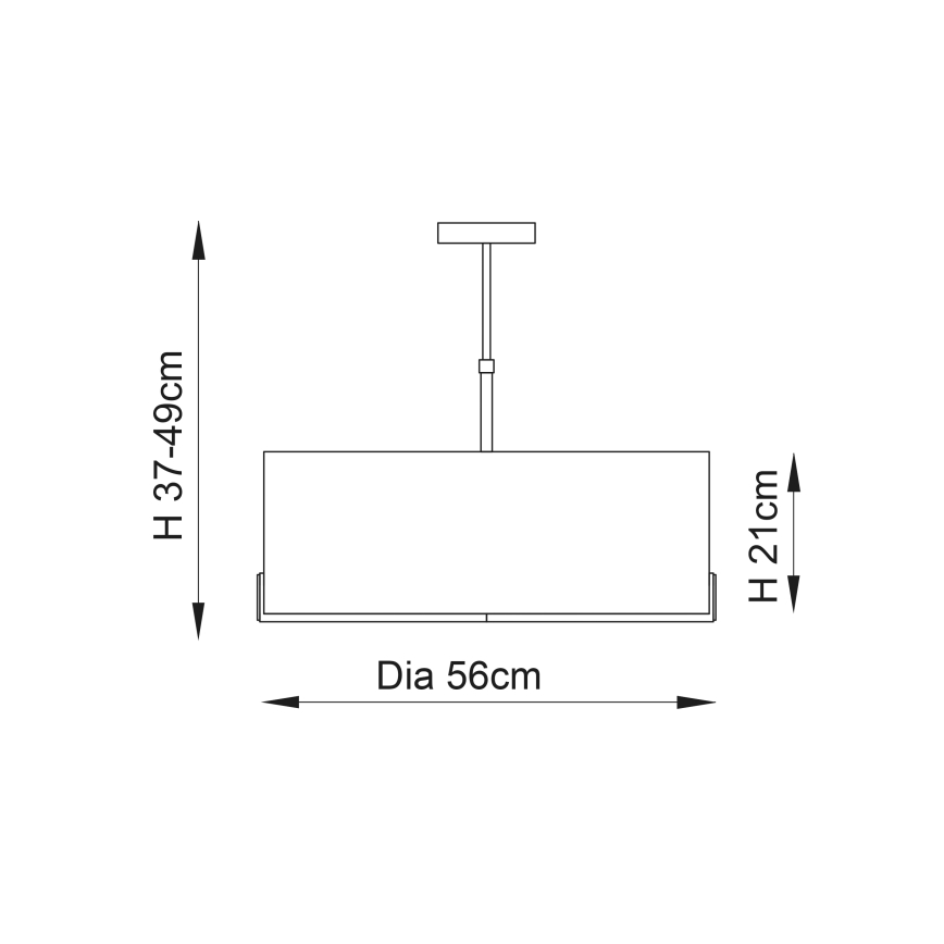 Endon 95834 - Żyrandol na drążku HAYFIELD 3xE27/40W/230V matowy chrom/beżowy