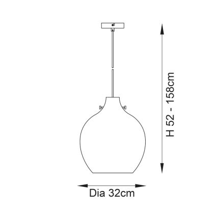 Endon 96442 - Żyrandol na lince PANTHER 1xE27/10W/230V chrom błyszczący/dymny