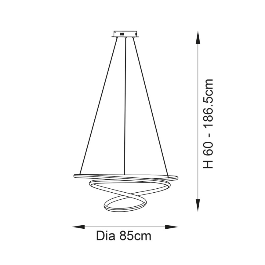 Endon 97639 - ściemnialna lampa wisząca LED na lince TWIRL LED/88W/230V 3000K złota