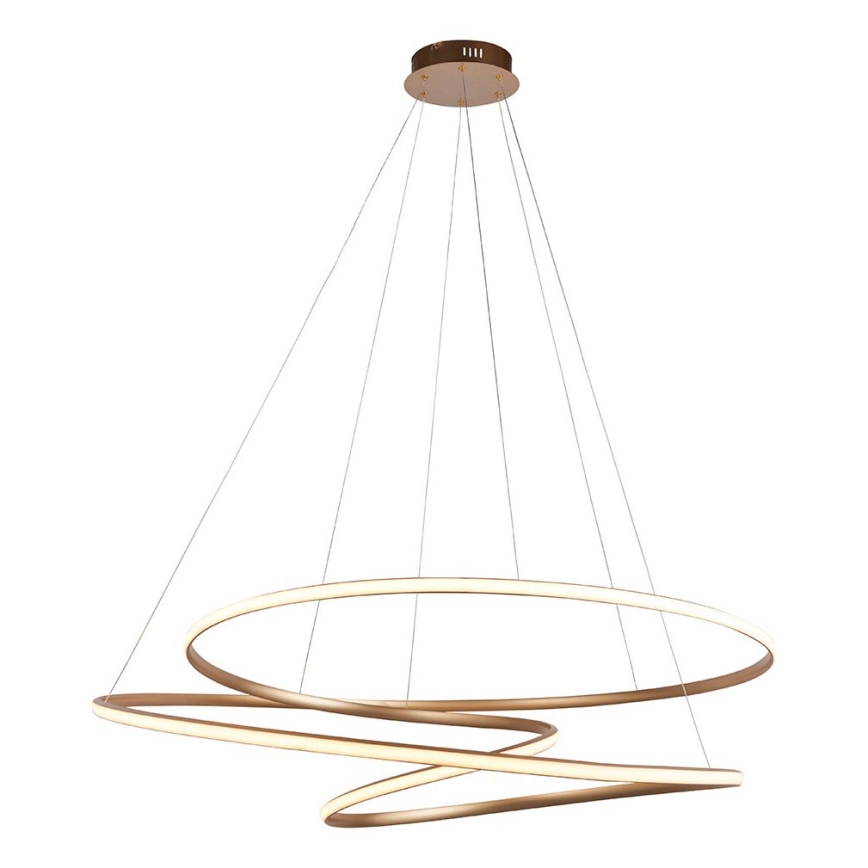 Endon 97645 - Ściemnialny żyrandol LED na przewodzie TWIRL LED/131W/230V 3000K złoty