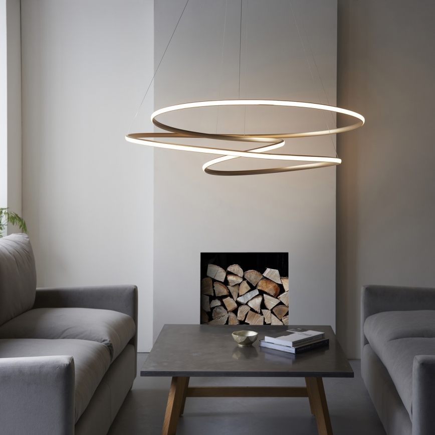 Endon 97645 - Ściemnialny żyrandol LED na przewodzie TWIRL LED/131W/230V 3000K złoty