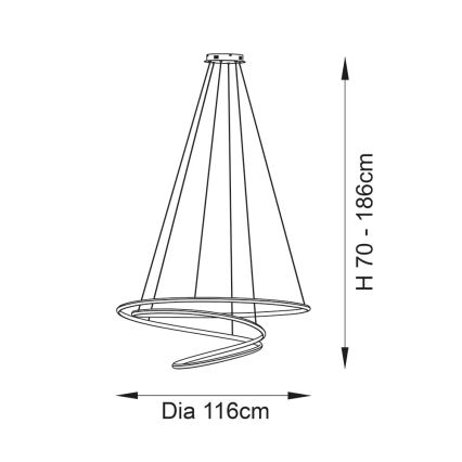 Endon 97645 - Ściemnialny żyrandol LED na przewodzie TWIRL LED/131W/230V 3000K złoty
