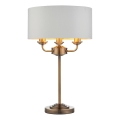 Endon 98932 - Lampa stołowa HIGHCLERE 3xE14/18W/230V biała/mosiądz Ø 32 cm