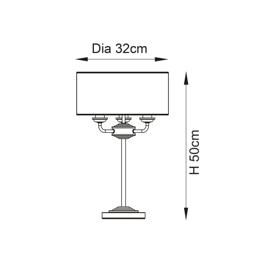 Endon 98932 - Lampa stołowa HIGHCLERE 3xE14/18W/230V biała/mosiądz Ø 32 cm