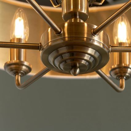Endon 98933 - Żyrandol na łańcuchu HIGHCLERE 6xE14/40W/230V biały/mosiądz