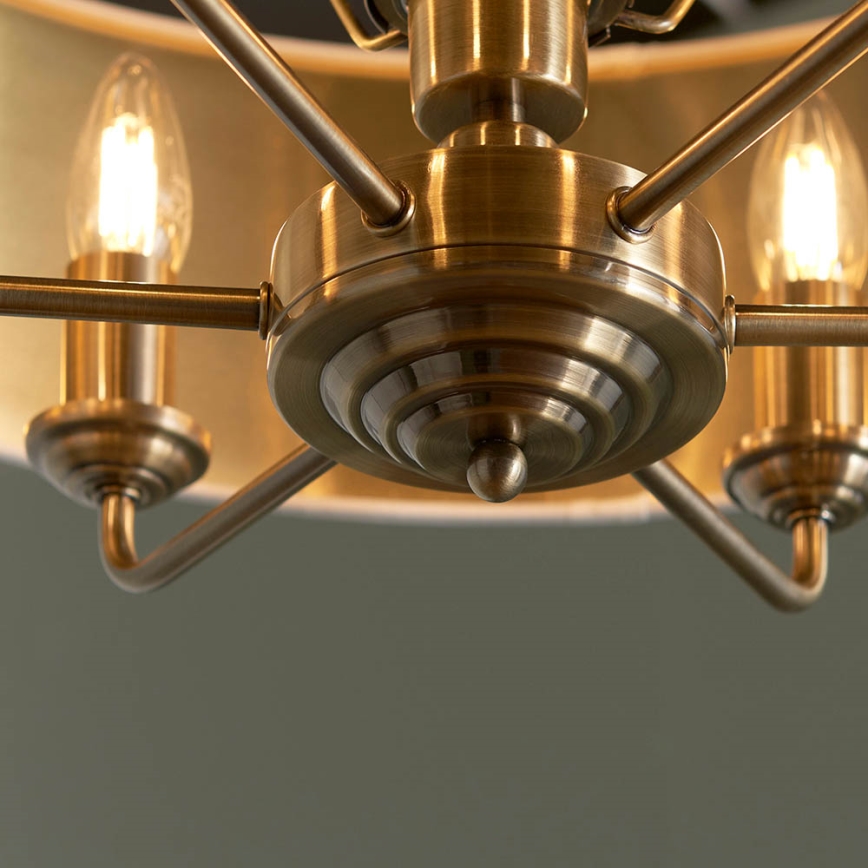 Endon 98933 - Żyrandol na łańcuchu HIGHCLERE 6xE14/40W/230V biały/mosiądz