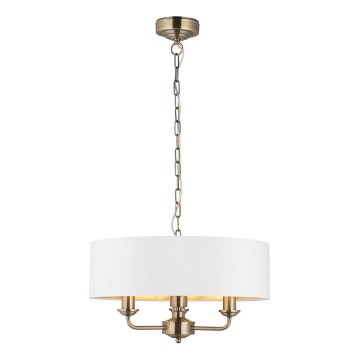 Endon 98934 - Żyrandol na łańcuchu HIGHCLERE 3xE14/40W/230V biały/mosiądz