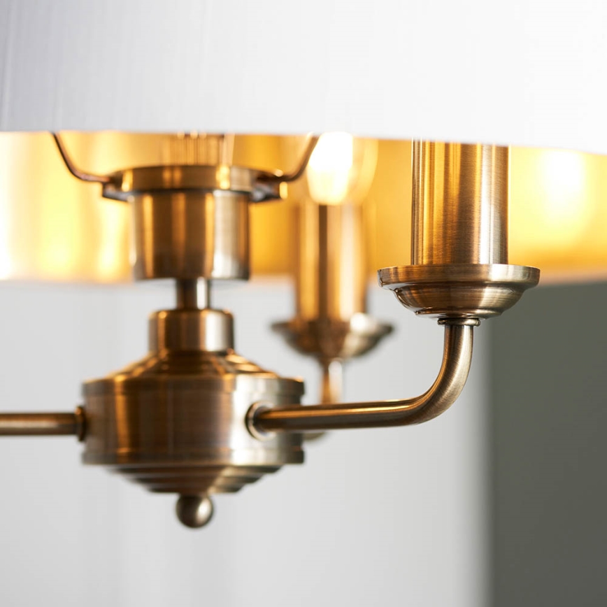 Endon 98934 - Żyrandol na łańcuchu HIGHCLERE 3xE14/40W/230V biały/mosiądz