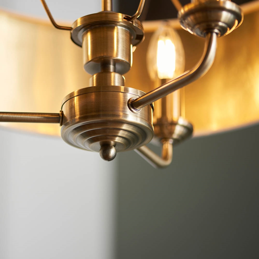 Endon 98934 - Żyrandol na łańcuchu HIGHCLERE 3xE14/40W/230V biały/mosiądz