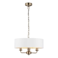 Endon 98934 - Żyrandol na łańcuchu HIGHCLERE 3xE14/40W/230V biały/mosiądz śr. 45 cm