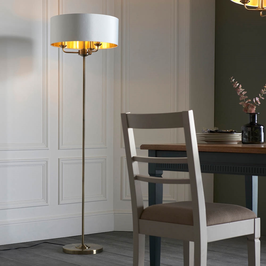Endon 98935 - Lampa podłogowa HIGHCLERE 3xE14/40W/230V biały/mosiądz śr. 47 cm
