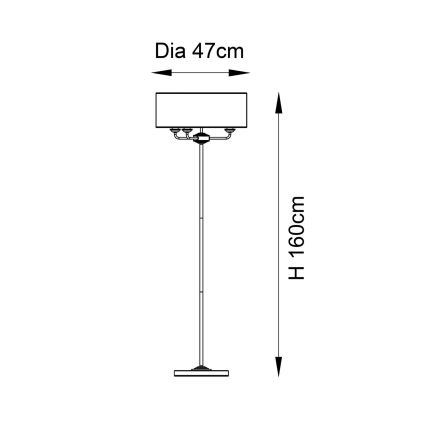 Endon 98935 - Lampa podłogowa HIGHCLERE 3xE14/40W/230V biały/mosiądz śr. 47 cm