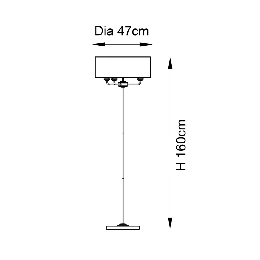 Endon 98935 - Lampa podłogowa HIGHCLERE 3xE14/40W/230V biały/mosiądz śr. 47 cm