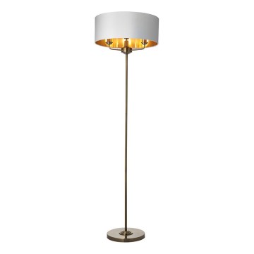 Endon 98935 - Lampa podłogowa HIGHCLERE 3xE14/40W/230V biały/mosiądz śr. 47 cm