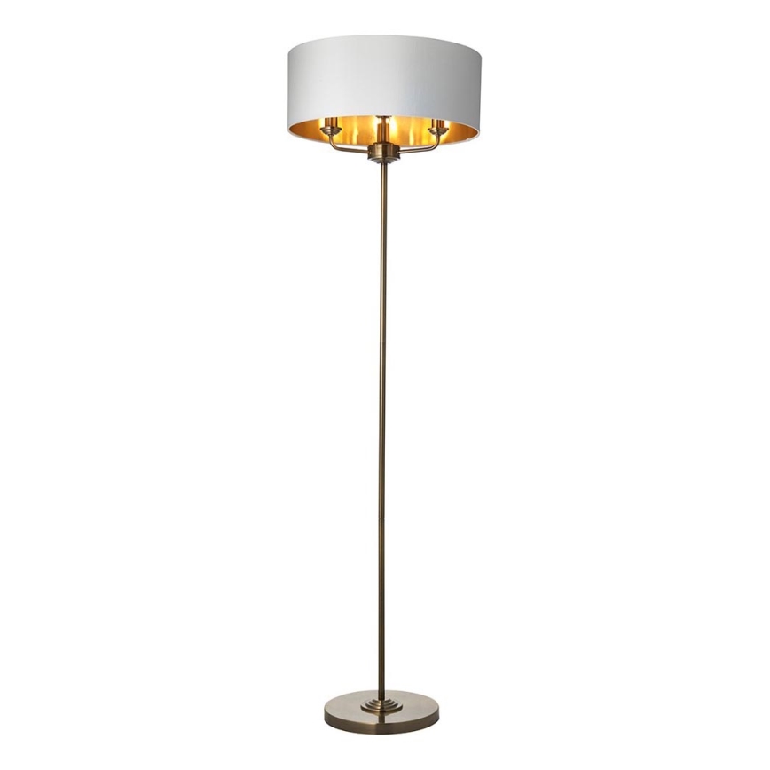 Endon 98935 - Lampa podłogowa HIGHCLERE 3xE14/40W/230V biały/mosiądz śr. 47 cm