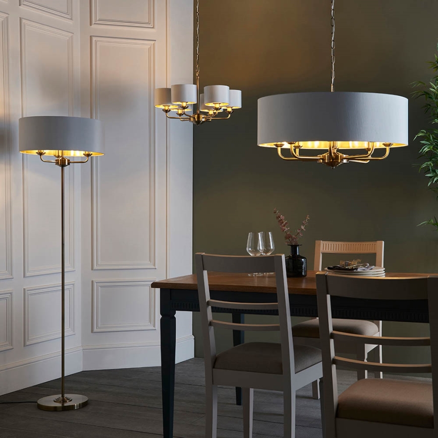 Endon 98936 - Żyrandol na łańcuchu HIGHCLERE 6xE14/28W/230V biały/mosiądz