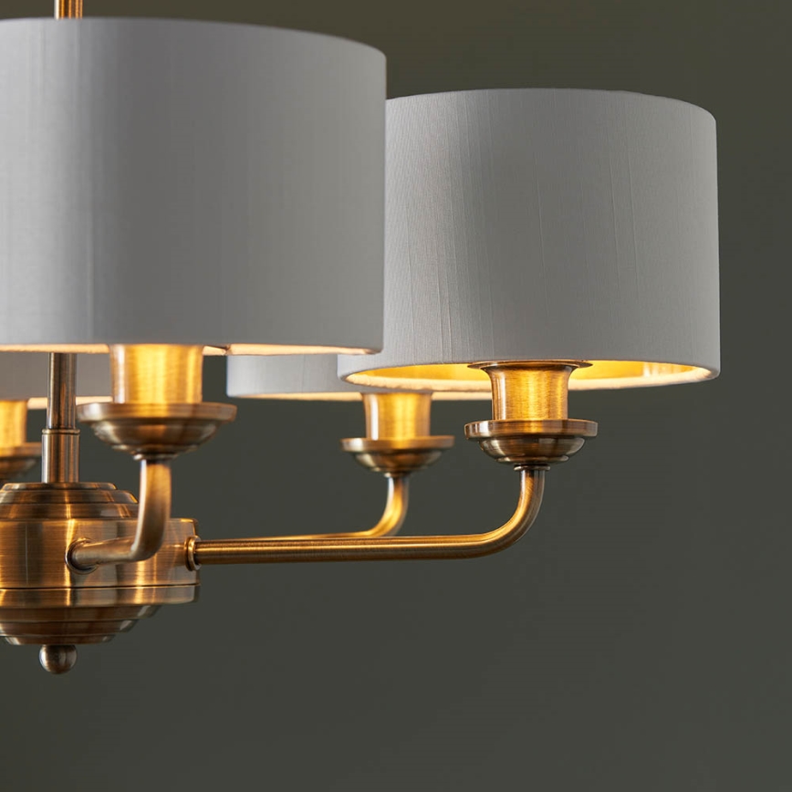 Endon 98936 - Żyrandol na łańcuchu HIGHCLERE 6xE14/28W/230V biały/mosiądz