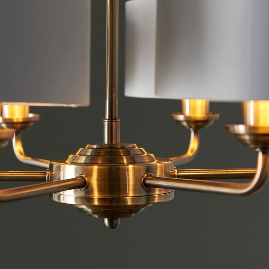 Endon 98936 - Żyrandol na łańcuchu HIGHCLERE 6xE14/28W/230V biały/mosiądz