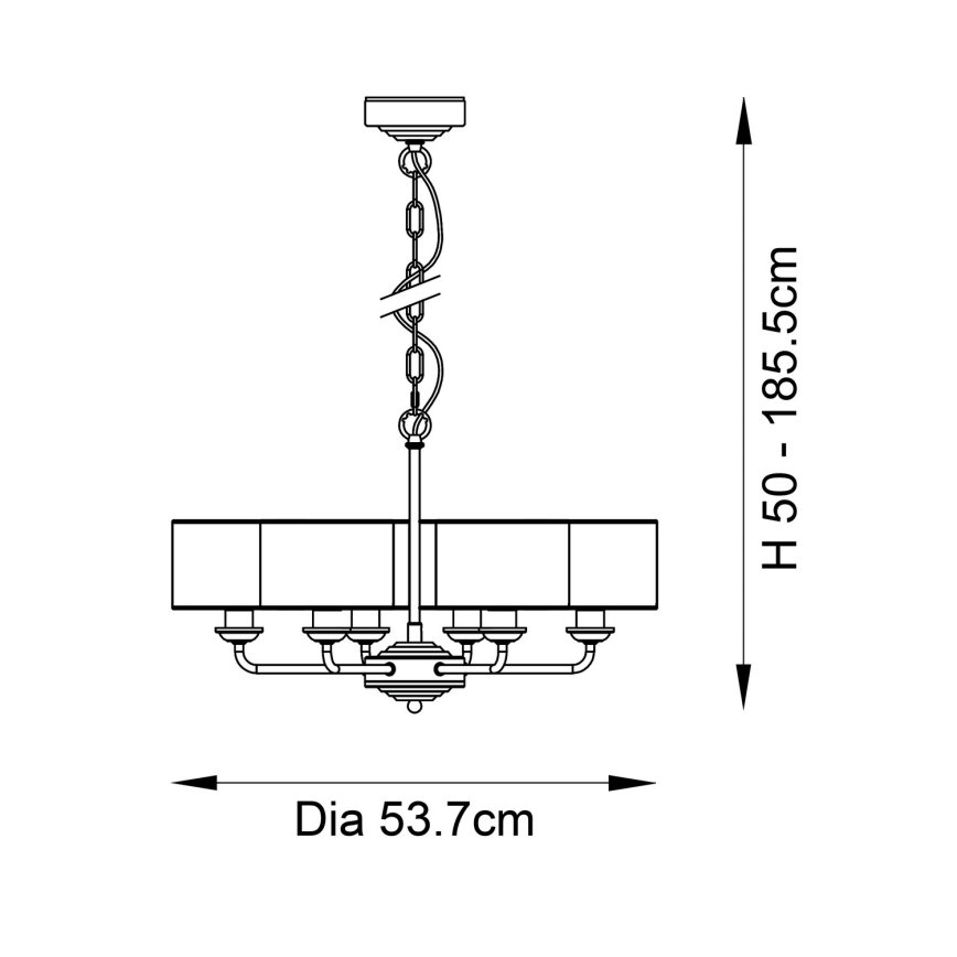 Endon 98936 - Żyrandol na łańcuchu HIGHCLERE 6xE14/28W/230V biały/mosiądz
