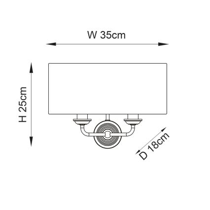 Endon 98937 - Kinkiet HIGHCLERE 2xE14/40W/230V biały/mosiądz