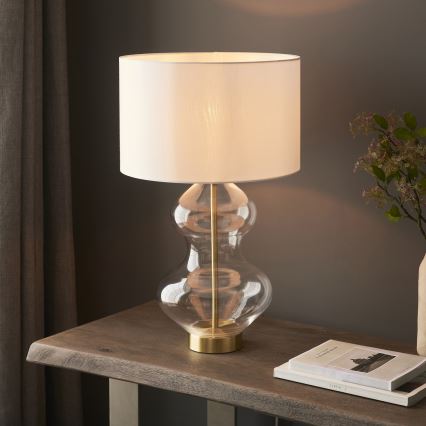 Endon 99110 - Regulowana lampa stołowa KELDA 1xE27/10W/230V biała/złota