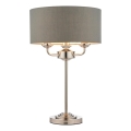 Endon 99149 - Lampa stołowa HIGHCLERE 3xE14/18W/230V szary/chrom błyszczący śr. 32 cm