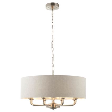 Endon 99152 - Żyrandol na łańcuchu HIGHCLERE 8xE14/40W/230V szary/matowy chrom śr. 70 cm