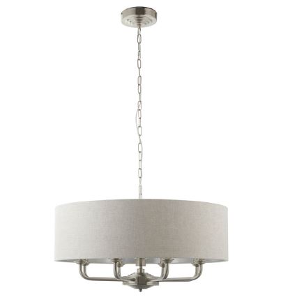 Endon 99152 - Żyrandol na łańcuchu HIGHCLERE 8xE14/40W/230V szary/matowy chrom śr. 70 cm