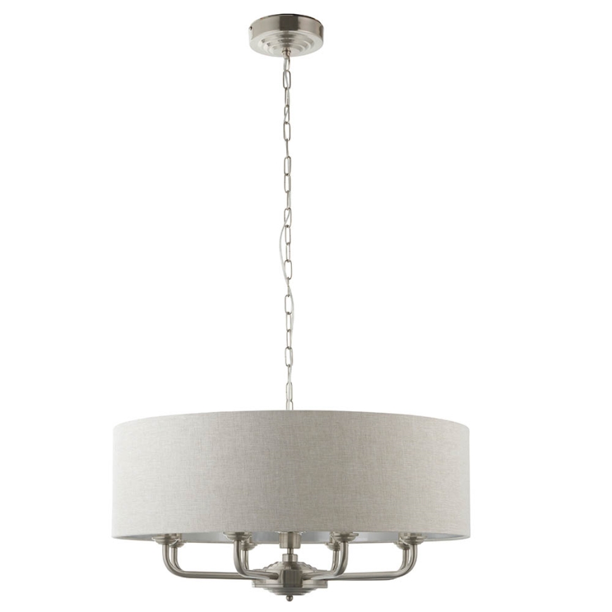 Endon 99152 - Żyrandol na łańcuchu HIGHCLERE 8xE14/40W/230V szary/matowy chrom śr. 70 cm
