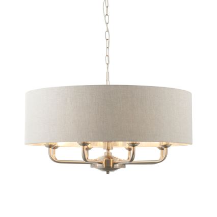 Endon 99152 - Żyrandol na łańcuchu HIGHCLERE 8xE14/40W/230V szary/matowy chrom śr. 70 cm