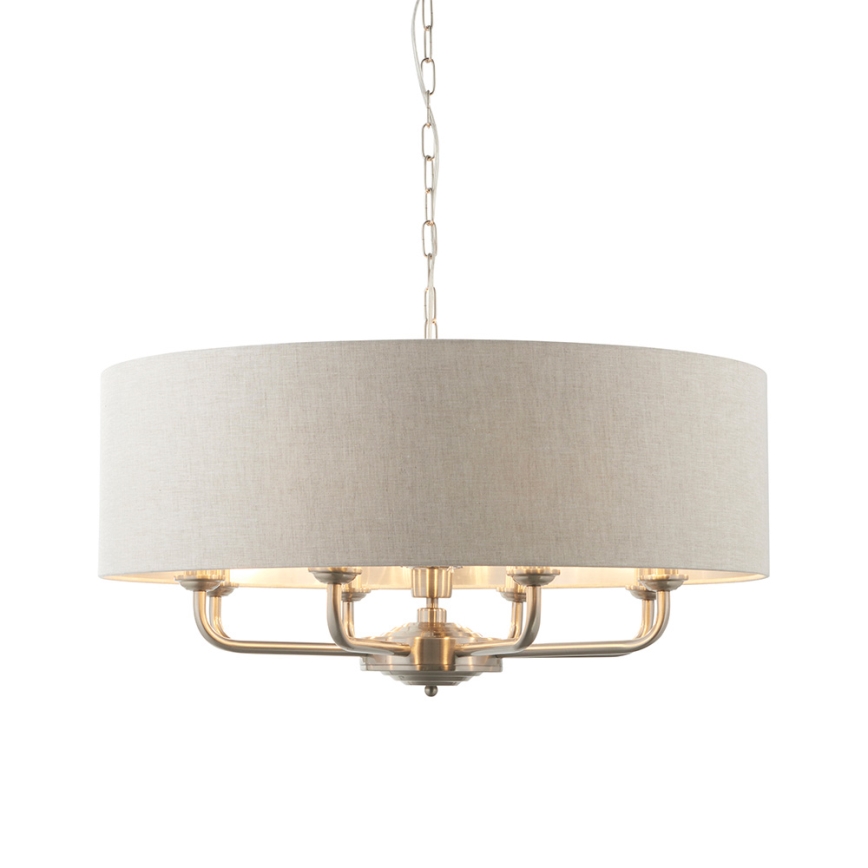 Endon 99152 - Żyrandol na łańcuchu HIGHCLERE 8xE14/40W/230V szary/matowy chrom śr. 70 cm