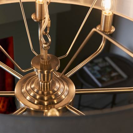 Endon 99152 - Żyrandol na łańcuchu HIGHCLERE 8xE14/40W/230V szary/matowy chrom śr. 70 cm